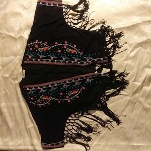 Cropped Kimono with Fringe